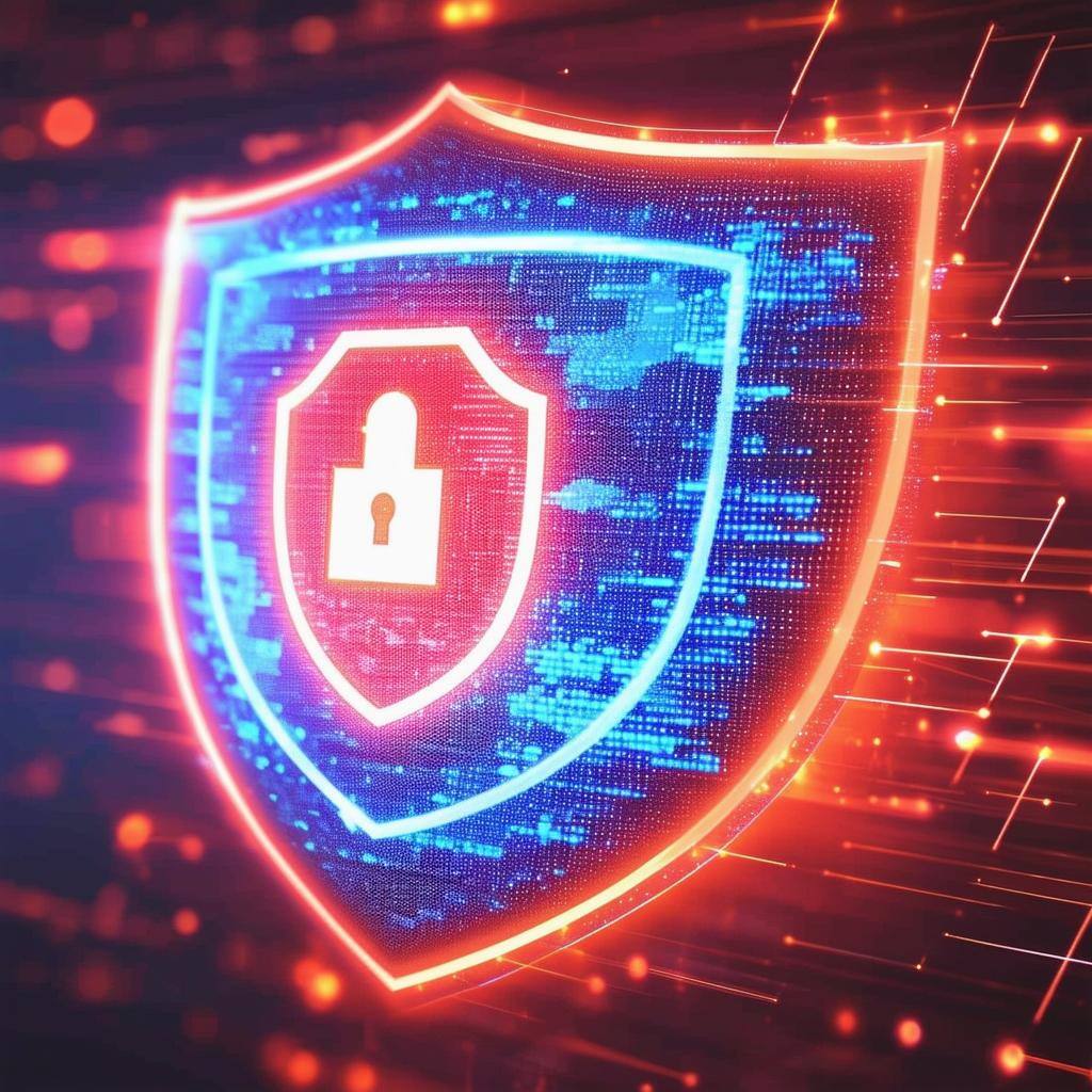 A shield icon or a digital firewall graphic e